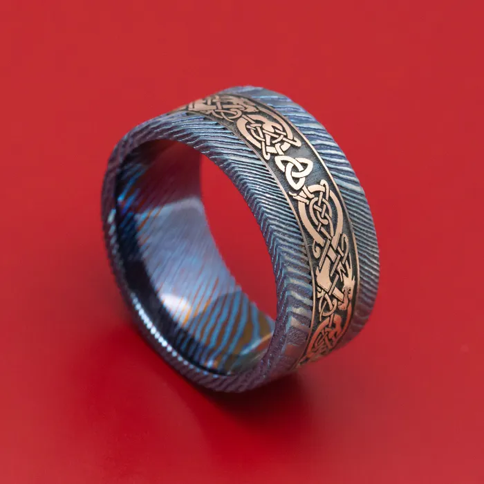 KuroTi and Gold Celtic Dragon Custom Ring Lashbrook Rings