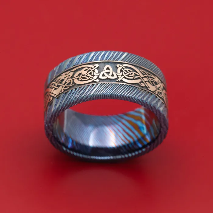 KuroTi and Gold Celtic Dragon Custom Ring Lashbrook Rings KuroTi and Gold Celtic Dragon Custom Ring Lashbrook Rings