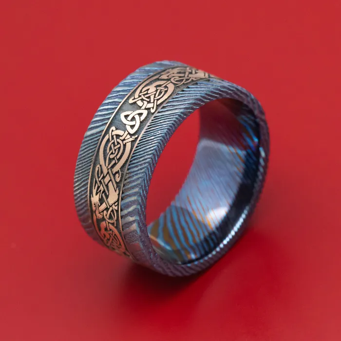 KuroTi and Gold Celtic Dragon Custom Ring Lashbrook Rings KuroTi and Gold Celtic Dragon Custom Ring Lashbrook Rings