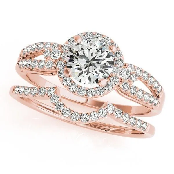 Latasha Round Center Stone Split Shank Cathedral Engagement Ring Fire Brilliance Rings