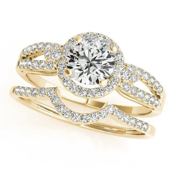 Latasha Round Center Stone Split Shank Cathedral Engagement Ring Fire Brilliance Rings
