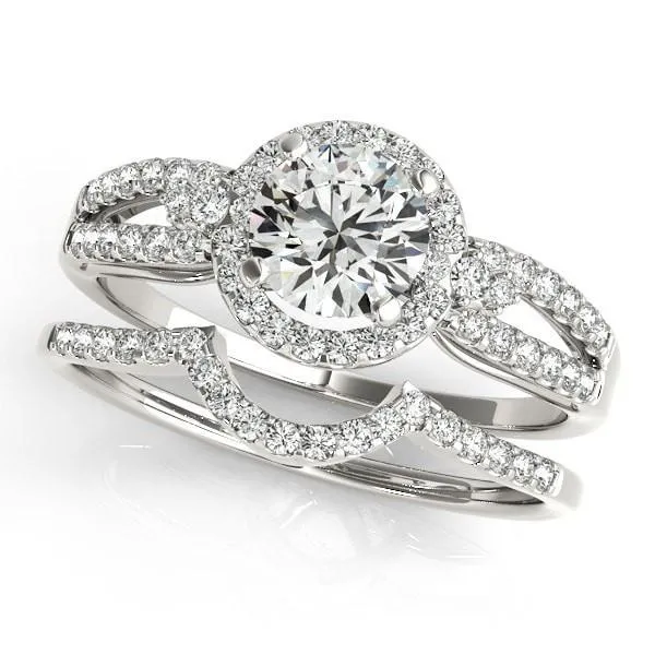 Latasha Round Center Stone Split Shank Cathedral Engagement Ring Fire Brilliance Rings