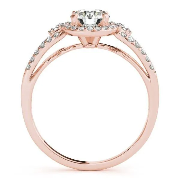 Latasha Round Center Stone Split Shank Cathedral Engagement Ring Fire Brilliance Rings