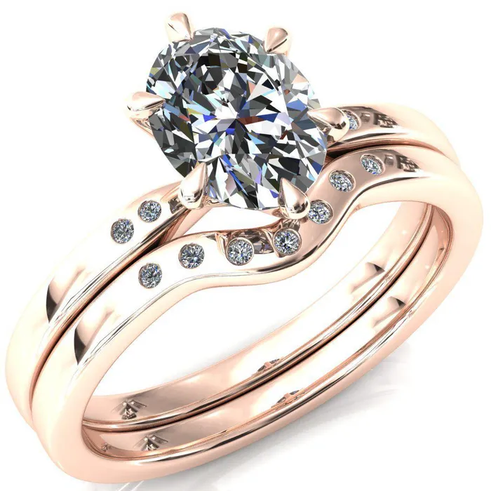 Maise Oval Center Stone 6 Prong Diamond Accent Engagement Ring Fire Brilliance Rings Maise Oval Center Stone 6 Prong Diamond Accent Engagement Ring Fire Brilliance Rings
