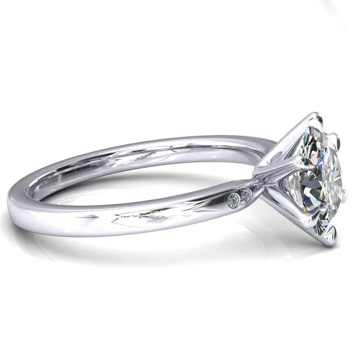 Maise Oval Center Stone 6 Prong Diamond Accent Engagement Ring Fire Brilliance Rings