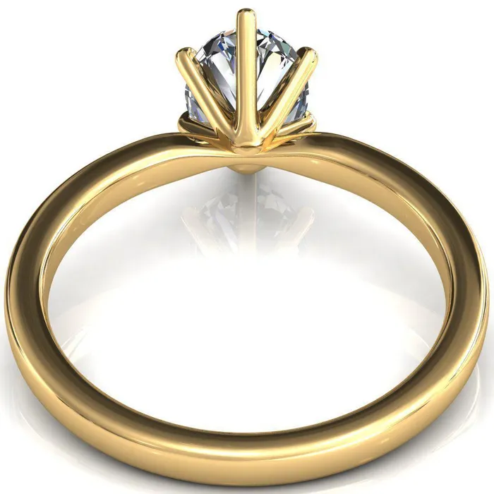 Maise Oval Center Stone 6 Prong Diamond Accent Engagement Ring Fire Brilliance Rings