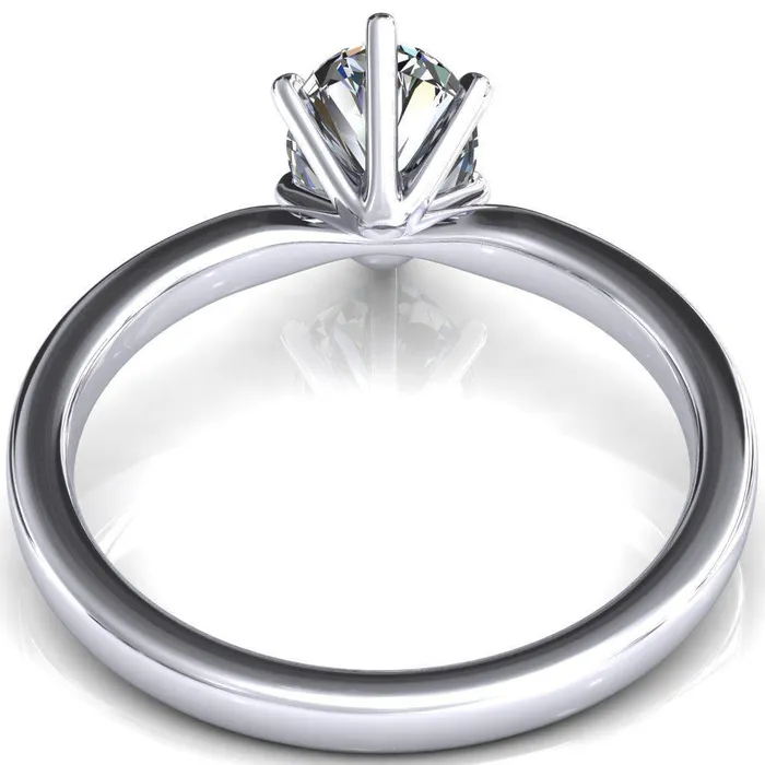 Maise Oval Center Stone 6 Prong Diamond Accent Engagement Ring Fire Brilliance Rings