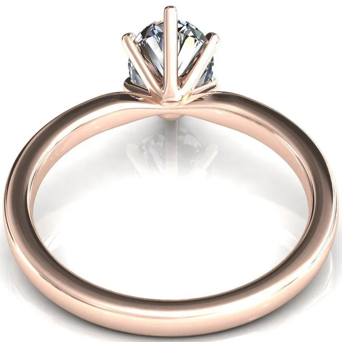 Maise Oval Center Stone 6 Prong Diamond Accent Engagement Ring Fire Brilliance Rings