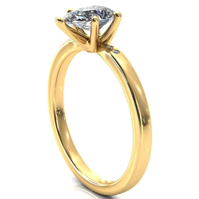 Maise Pear Center Stone 5 Prong Diamond Accent Engagement Ring Fire Brilliance Rings