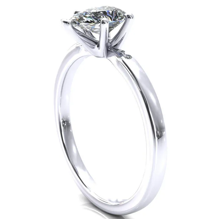 Maise Pear Center Stone 5 Prong Diamond Accent Engagement Ring Fire Brilliance Rings