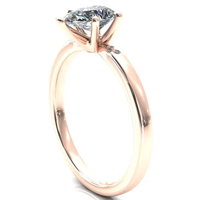 Maise Pear Center Stone 5 Prong Diamond Accent Engagement Ring Fire Brilliance Rings
