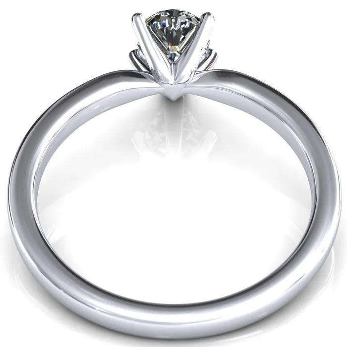 Maise Pear Center Stone 5 Prong Diamond Accent Engagement Ring Fire Brilliance Rings