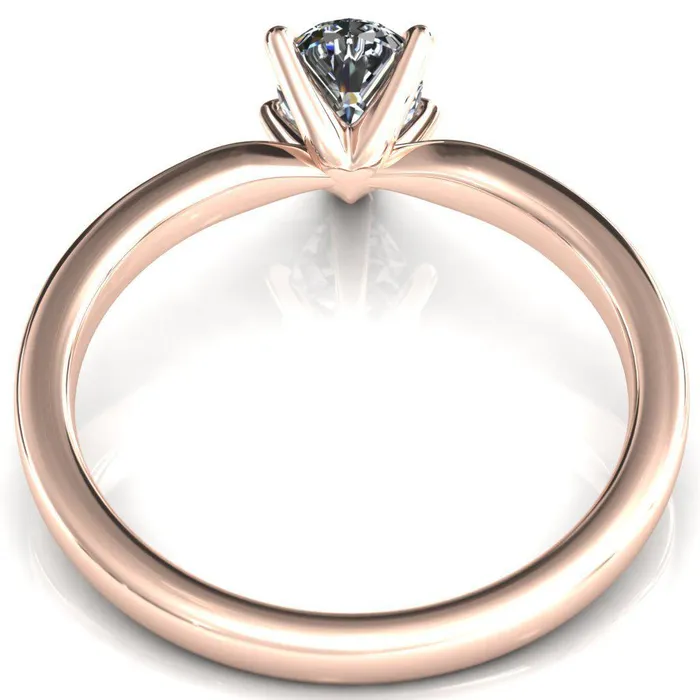 Maise Pear Center Stone 5 Prong Diamond Accent Engagement Ring Fire Brilliance Rings