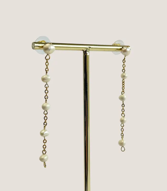 Malaya TwoWay Dangling Pearl Earrings Arete Earrings