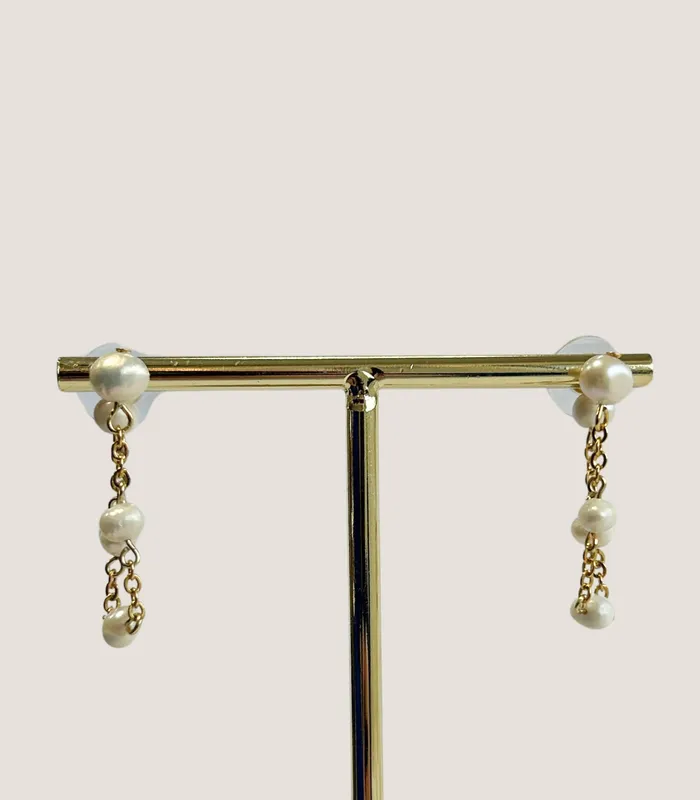 Malaya TwoWay Dangling Pearl Earrings Arete Earrings