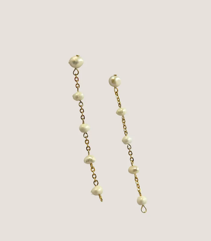 Malaya TwoWay Dangling Pearl Earrings Arete Earrings