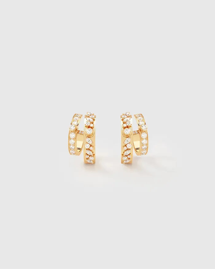 Mood Earrings Under The Stars Mood Hoops in Yellow Gold Mood Earrings Under The Stars Mood Hoops in Yellow Gold