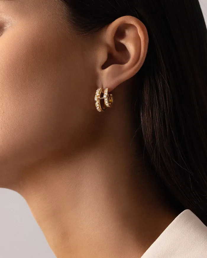 Mood Earrings Under The Stars Mood Hoops in Yellow Gold Mood Earrings Under The Stars Mood Hoops in Yellow Gold