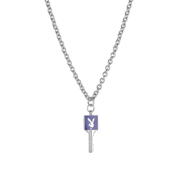 N1994 Silver Dainty Royal Blue Bunny Rabbit Key Necklace with FREE Earrings 01 Necklaces N1994 Silver Dainty Royal Blue Bunny Rabbit Key Necklace with FREE Earrings 01 Necklaces