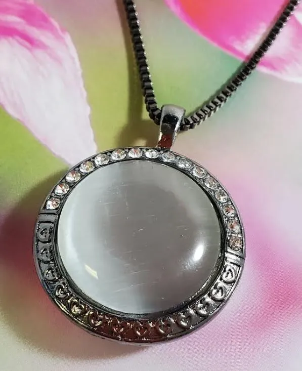 N329 Gun Metal Moonstone Rhinestone Heart Accent Necklace with FREE Earrings polly Necklaces N329 Gun Metal Moonstone Rhinestone Heart Accent Necklace with FREE Earrings polly Necklaces