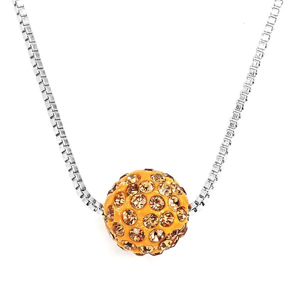 Necklaces 01 N1375 Silver Champagne Rhinestone Covered Ball Necklace with FREE Earrings Necklaces 01 N1375 Silver Champagne Rhinestone Covered Ball Necklace with FREE Earrings