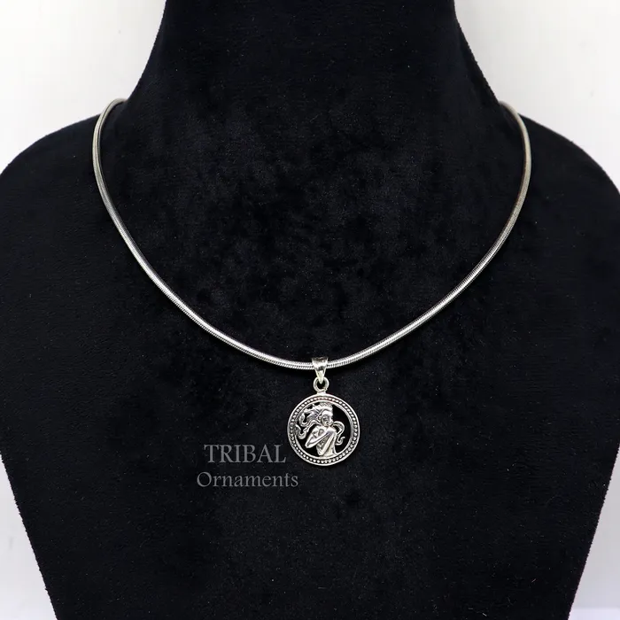 Necklaces 925 sterling silver amazing horoscope zodiac Virgo sign or symbol pendant unique Kanya Rashi symbol pendant best ethnic jewelry nsp572 TRIBAL ORNAMENTS
