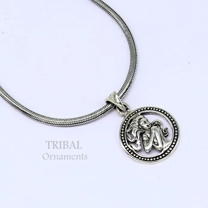 Necklaces 925 sterling silver amazing horoscope zodiac Virgo sign or symbol pendant unique Kanya Rashi symbol pendant best ethnic jewelry nsp572 TRIBAL ORNAMENTS