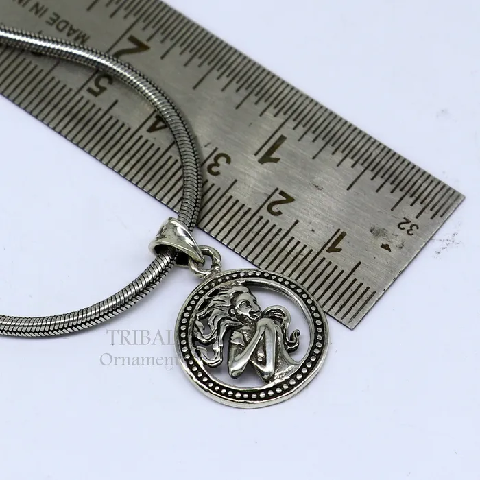 Necklaces 925 sterling silver amazing horoscope zodiac Virgo sign or symbol pendant unique Kanya Rashi symbol pendant best ethnic jewelry nsp572 TRIBAL ORNAMENTS