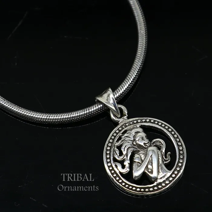 Necklaces 925 sterling silver amazing horoscope zodiac Virgo sign or symbol pendant unique Kanya Rashi symbol pendant best ethnic jewelry nsp572 TRIBAL ORNAMENTS