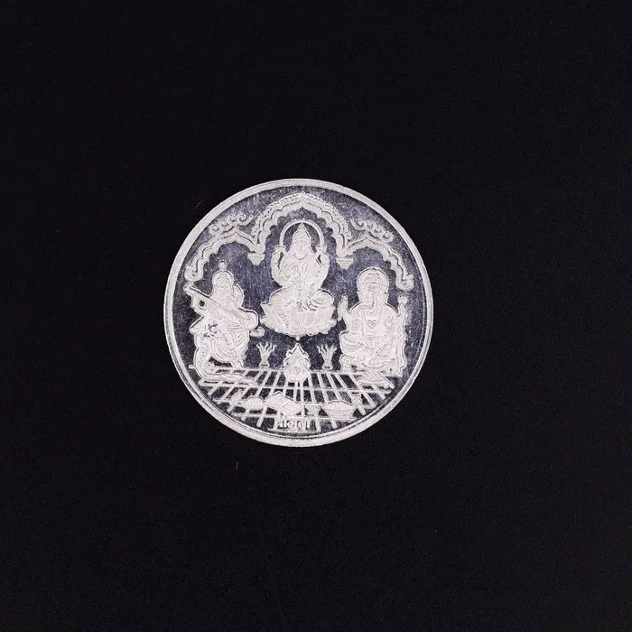 Necklaces 999 solid silver amazing Indian idol lord Ganesha laxmi and sarashwati print 20 grams coin amazing gifting and collcetible coin sst04 TRIBAL ORNAMENTS