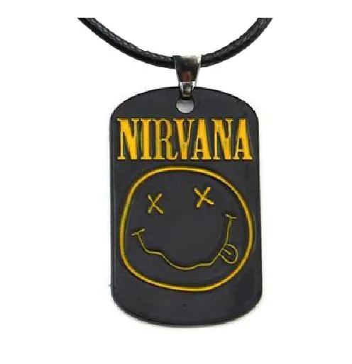Necklaces alice AZ615 Rock Band Dog Tag on Leather Cord Necklace with FREE EARRINGS Necklaces alice AZ615 Rock Band Dog Tag on Leather Cord Necklace with FREE EARRINGS