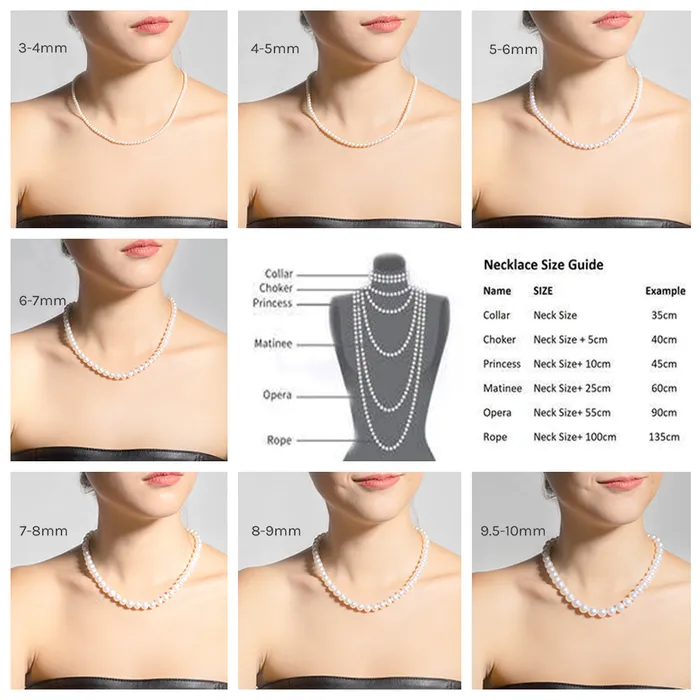 Necklaces Elegant Freshwater Pearl Necklace WN00105 Pearly Lustre