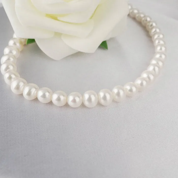 Necklaces Elegant Freshwater Pearl Necklace WN00105 Pearly Lustre