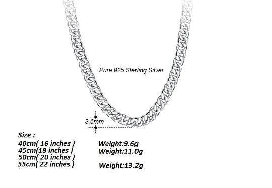 Necklaces Jewelvers 925 Sterling Silver Cuban Link Chain for Men Necklaces Jewelvers 925 Sterling Silver Cuban Link Chain for Men