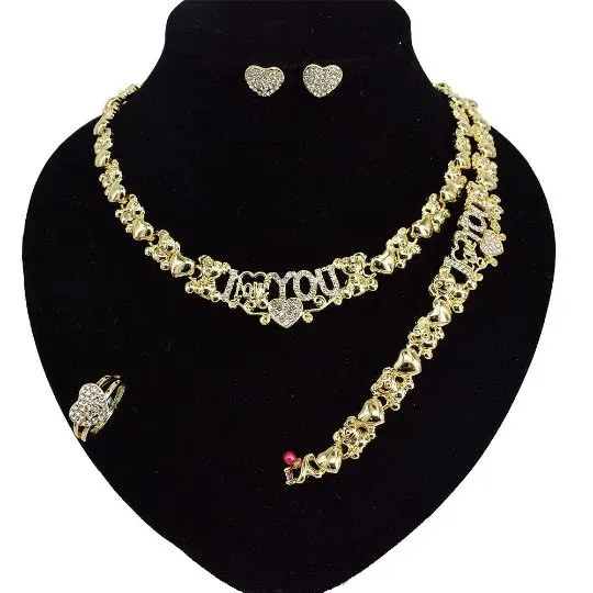 Necklaces Jewelvers Teddy Bear Xo Necklace Set