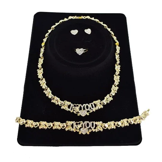 Necklaces Jewelvers Teddy Bear Xo Necklace Set