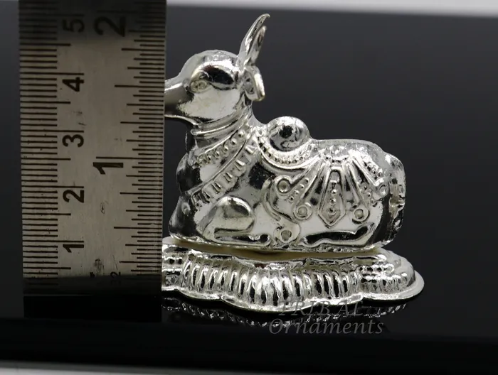 Necklaces Lord Shiva Vahan Nandi Maharaj sterling silver handmade small article for puja best gift for lord Shiva divine statue su983 TRIBAL ORNAMENTS