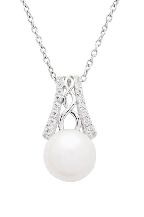 Necklaces Shanore Sterling Silver Trinity with PearlCZ Pendant