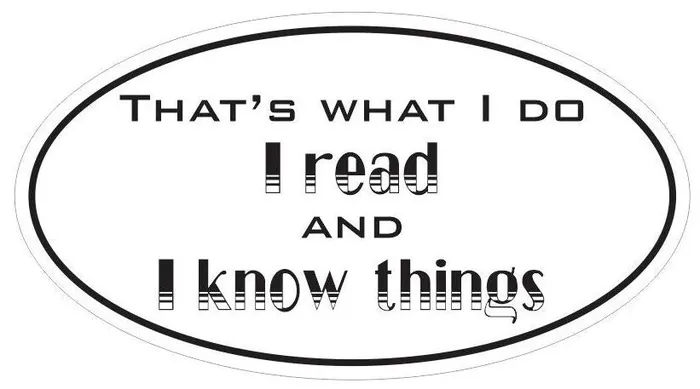 Necklaces STD7201 I Read and Know Things Oval Bumper Sticker Winter Park Products Necklaces STD7201 I Read and Know Things Oval Bumper Sticker Winter Park Products
