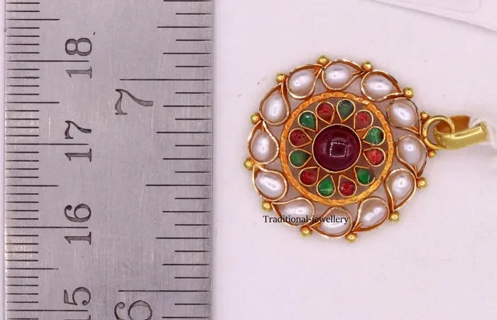 Necklaces TRIBAL ORNAMENTS 22 karat yellow gold vintage antique style handmade pendant with fabulous pearl and red color stone from tribal Rajasthan india Necklaces TRIBAL ORNAMENTS 22 karat yellow gold vintage antique style handmade pendant with fabulous pearl and red color stone from tribal Rajasthan india