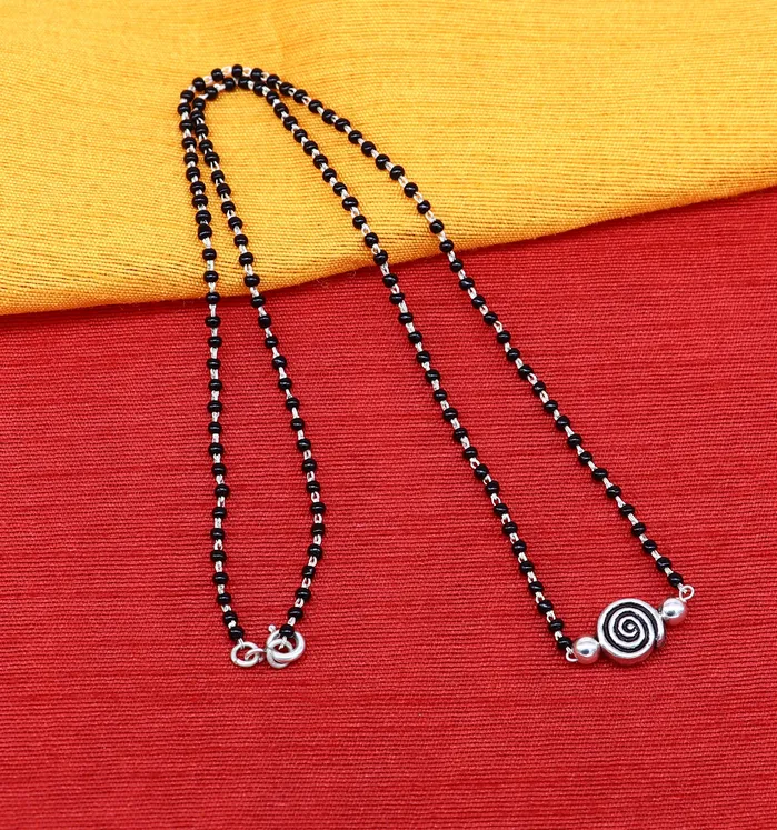 Necklaces TRIBAL ORNAMENTS 925 sterling silver black beads chain necklace vintage stylish fancy necklace traditional style brides Mangalsutra necklace India set217 Necklaces TRIBAL ORNAMENTS 925 sterling silver black beads chain necklace vintage stylish fancy necklace traditional style brides Mangalsutra necklace India set217