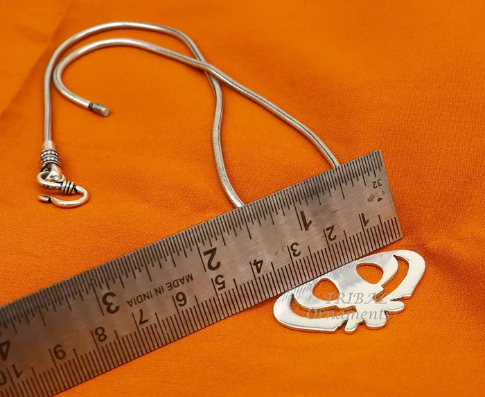 Necklaces TRIBAL ORNAMENTS 925 sterling silver handmade design holy khalsa Waheguru pendant sikha Sardar symbol pendant best blessing pendant from india nsp510