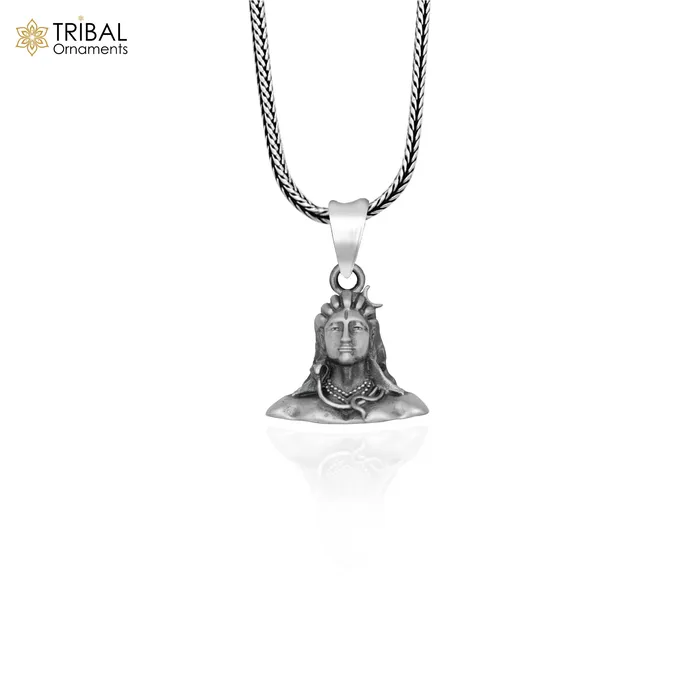 Necklaces TRIBAL ORNAMENTS 925 sterling silver lord Mahakal divine Pendant with chain tribal jewellery nsp1032 Necklaces TRIBAL ORNAMENTS 925 sterling silver lord Mahakal divine Pendant with chain tribal jewellery nsp1032