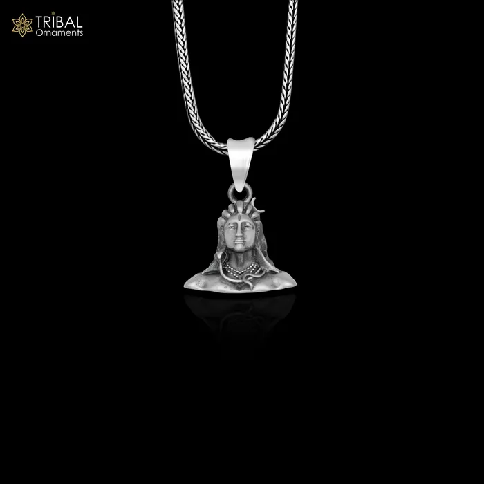 Necklaces TRIBAL ORNAMENTS 925 sterling silver lord Mahakal divine Pendant with chain tribal jewellery nsp1032 Necklaces TRIBAL ORNAMENTS 925 sterling silver lord Mahakal divine Pendant with chain tribal jewellery nsp1032