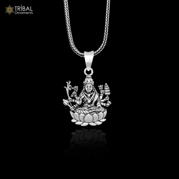 Necklaces TRIBAL ORNAMENTS 925 sterling silver unique design Goddess Laxmi mataji pendant goddess pendant locket personalized jewelry tribal jewelry ssp539