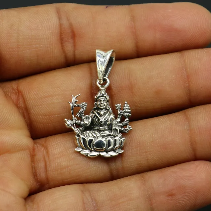 Necklaces TRIBAL ORNAMENTS 925 sterling silver unique design Goddess Laxmi mataji pendant goddess pendant locket personalized jewelry tribal jewelry ssp539