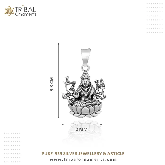 Necklaces TRIBAL ORNAMENTS 925 sterling silver unique design Goddess Laxmi mataji pendant goddess pendant locket personalized jewelry tribal jewelry ssp539
