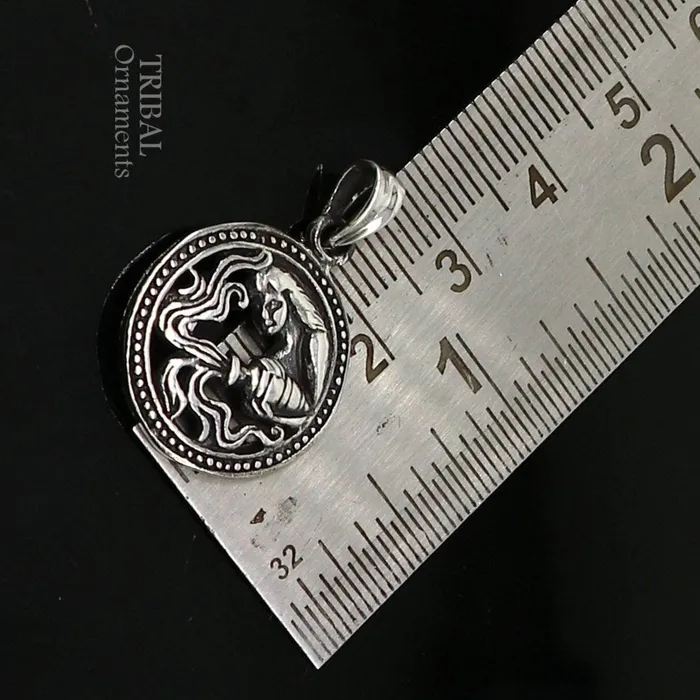 Necklaces TRIBAL ORNAMENTS 925 sterling silver unique Design horoscope zodiac Aquarius signsymbol pendant unique Kumbh Rashi symbol pendant ethnic jewelry nsp579 Necklaces TRIBAL ORNAMENTS 925 sterling silver unique Design horoscope zodiac Aquarius signsymbol pendant unique Kumbh Rashi symbol pendant ethnic jewelry nsp579