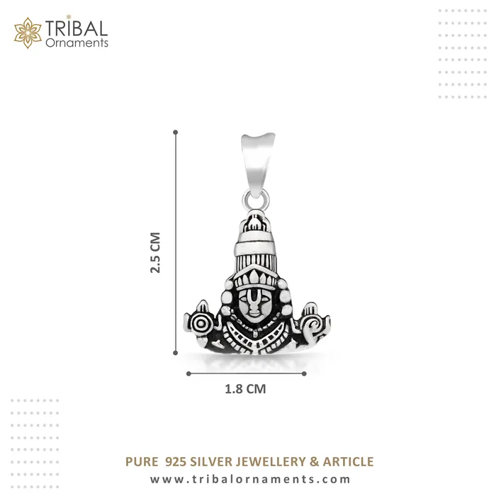 Necklaces TRIBAL ORNAMENTS 925 sterling silver vintage stylish Hindu idol tirupati balaji Pendant amazing design Krishna pendant gifting jewelry ssp1597