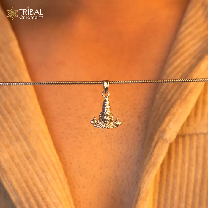 Necklaces TRIBAL ORNAMENTS 925 sterling silver vintage stylish Hindu idol tirupati balaji Pendant amazing design Krishna pendant gifting jewelry ssp1597